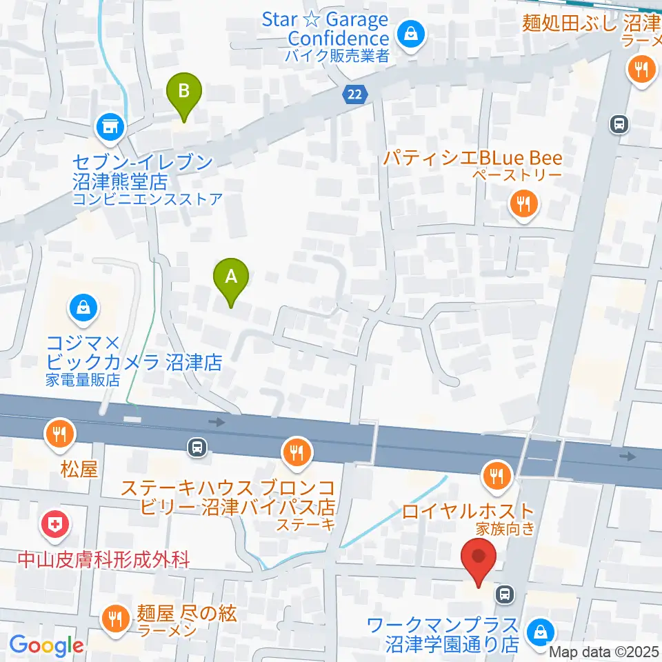 カワイ沼津ショップ周辺のホテル一覧地図