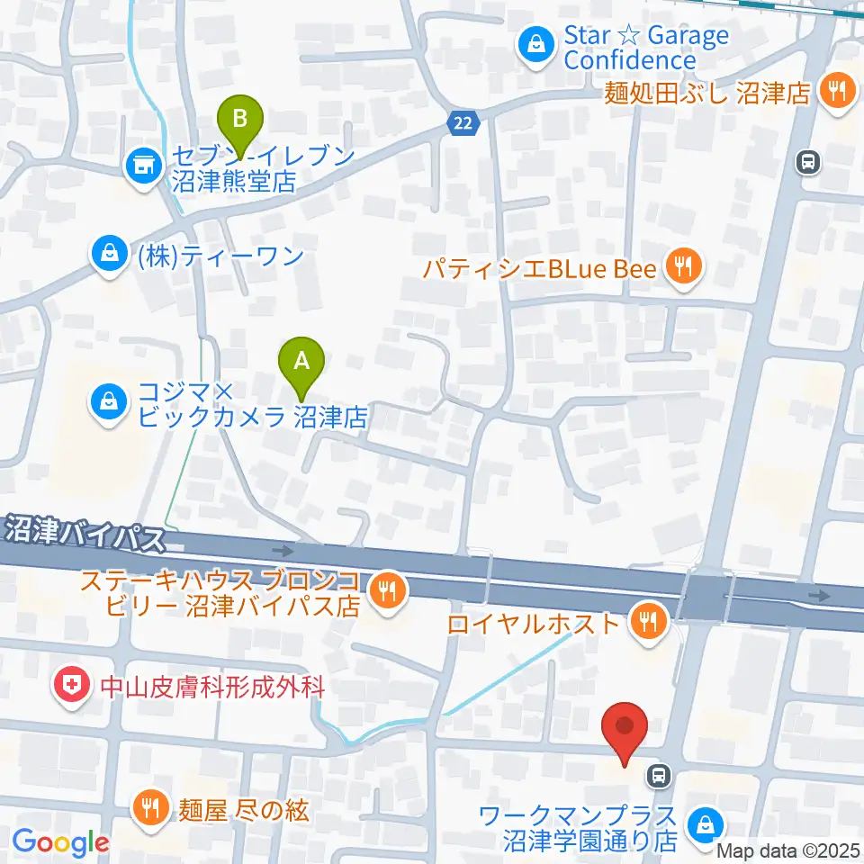 カワイ沼津ショップ周辺のホテル一覧地図