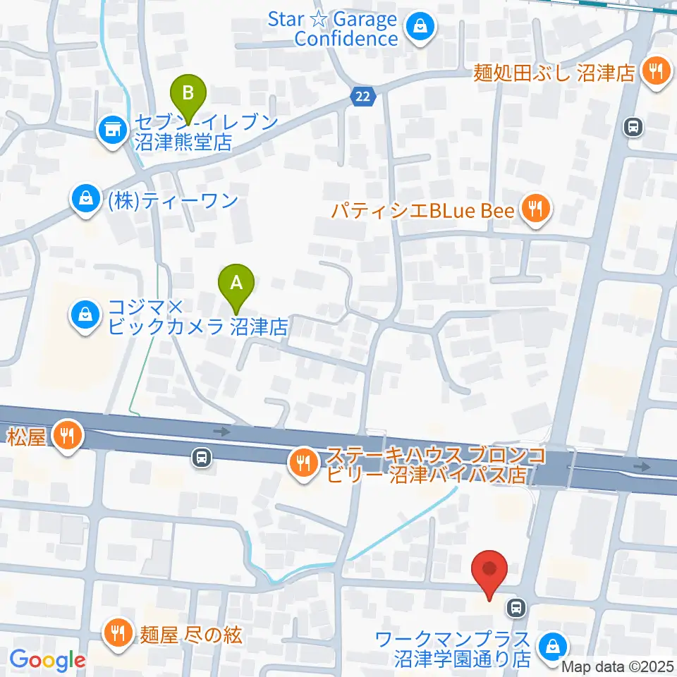 カワイ沼津ショップ周辺のホテル一覧地図
