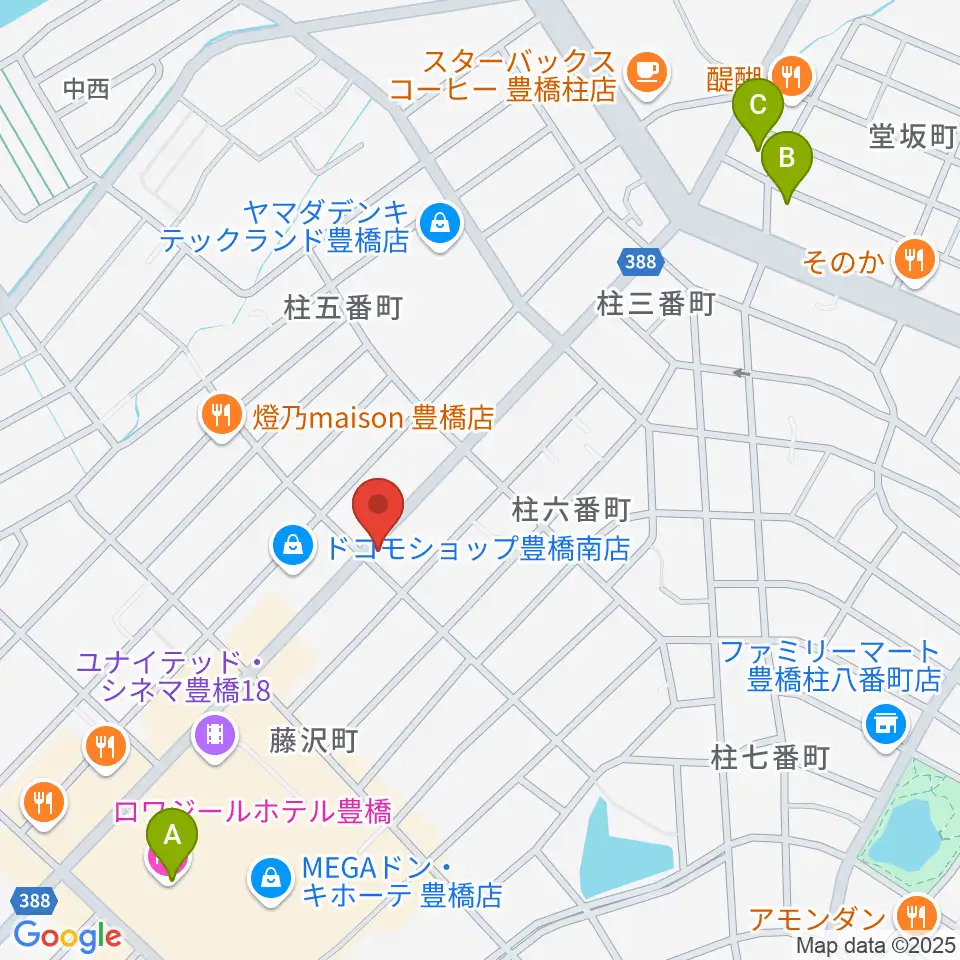 カワイ豊橋ショップ周辺のホテル一覧地図