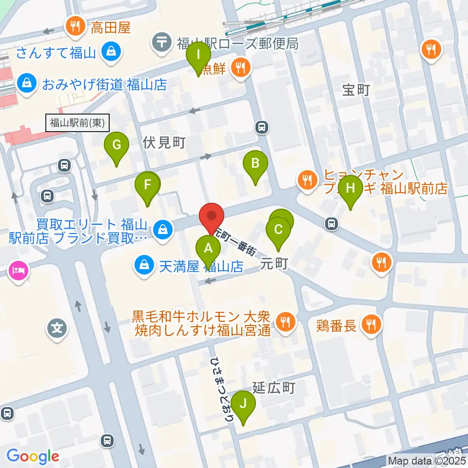 カワイ福山ショップ周辺のホテル一覧地図