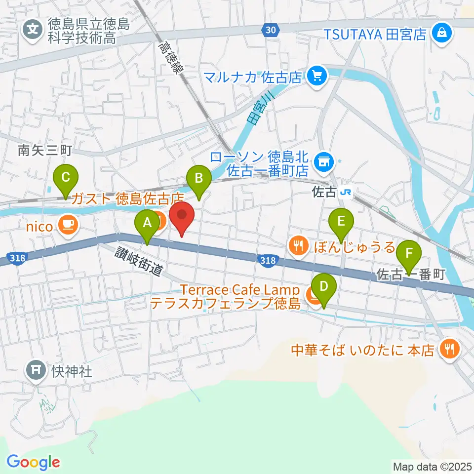 カワイ徳島ショップ周辺のホテル一覧地図