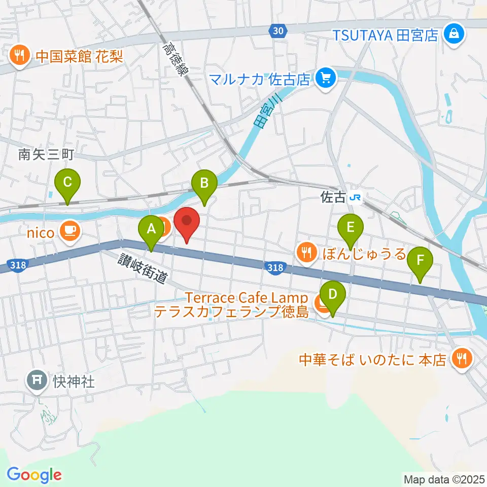 カワイ徳島ショップ周辺のホテル一覧地図