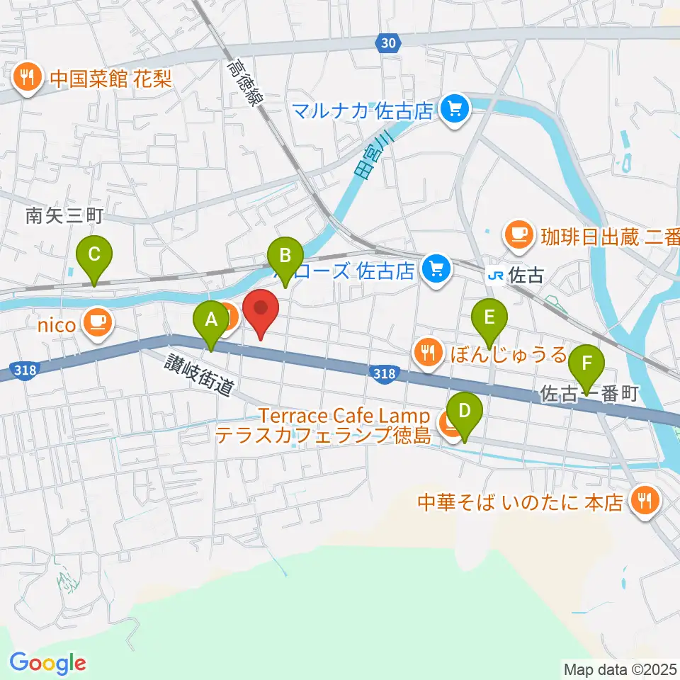 カワイ徳島ショップ周辺のホテル一覧地図