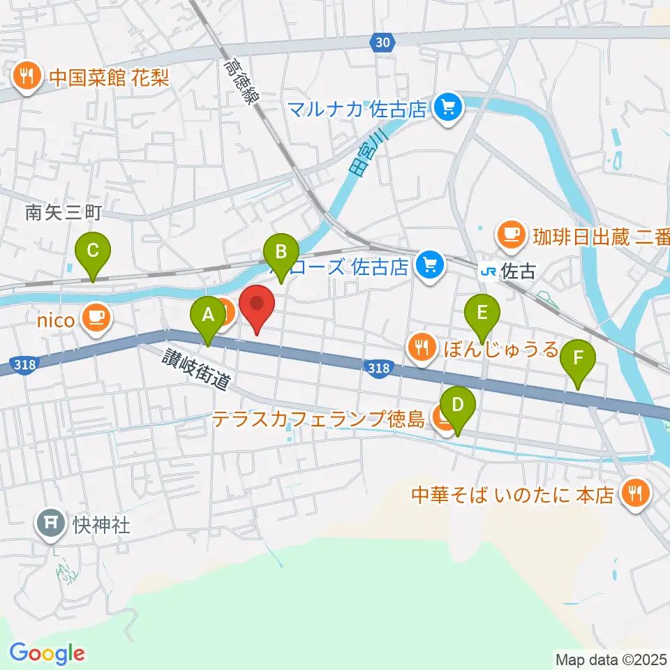 カワイ徳島ショップ周辺のホテル一覧地図