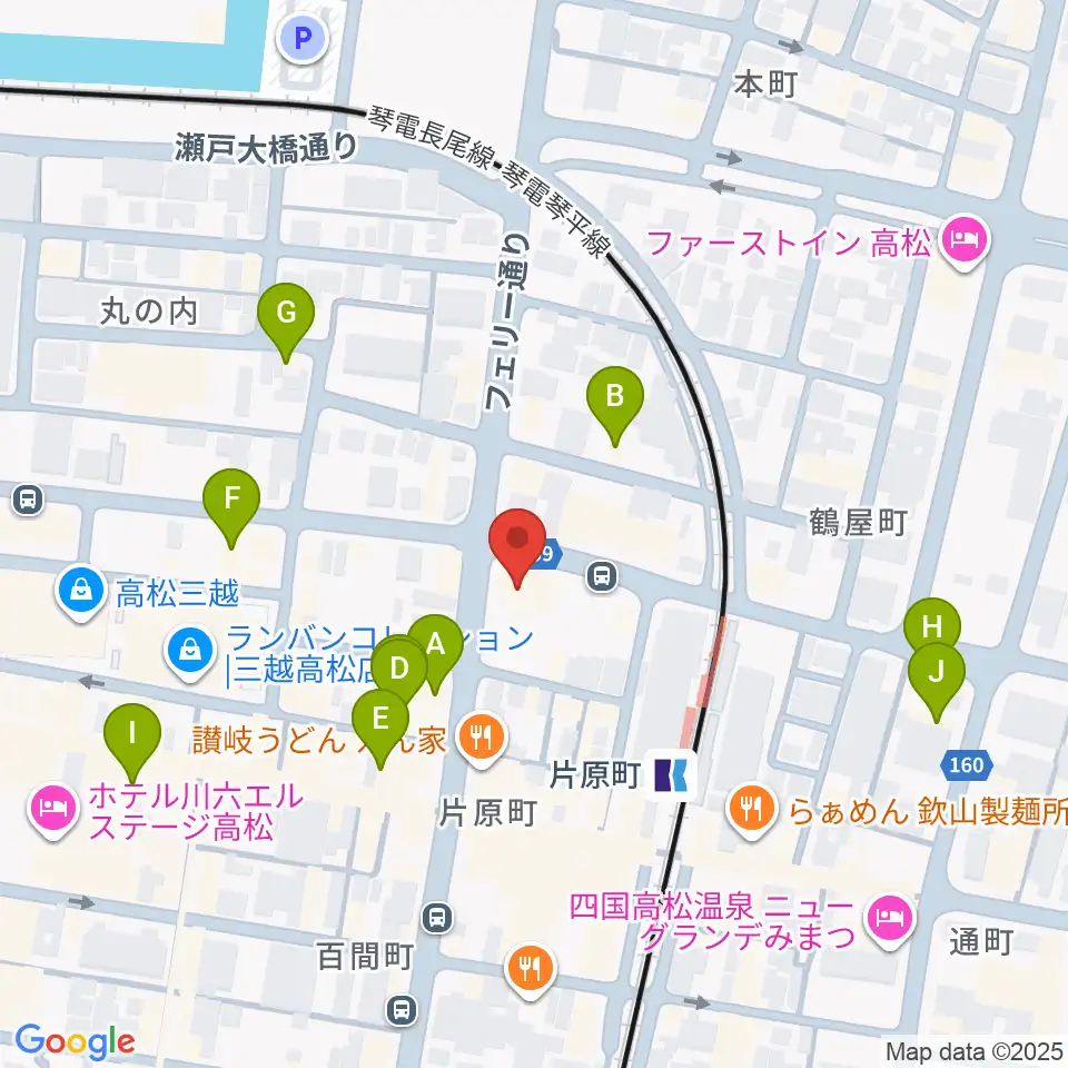 カワイ高松ショップ周辺のホテル一覧地図