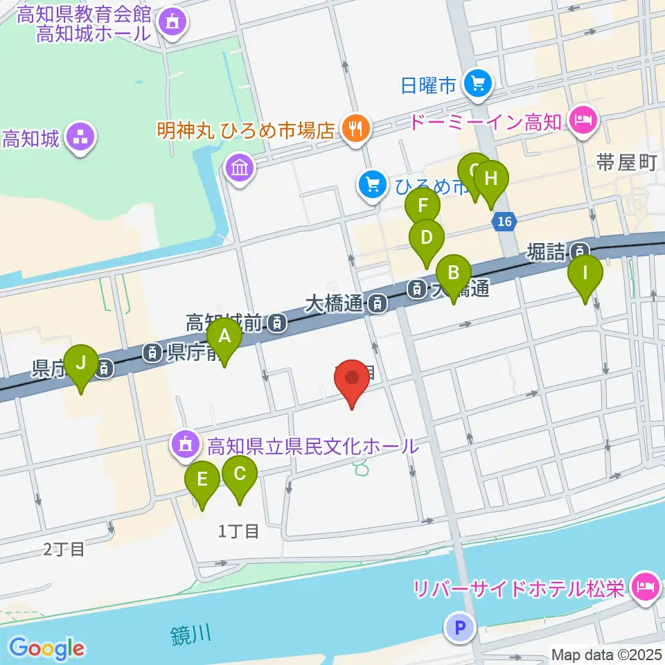 カワイ高知ショップ周辺のホテル一覧地図