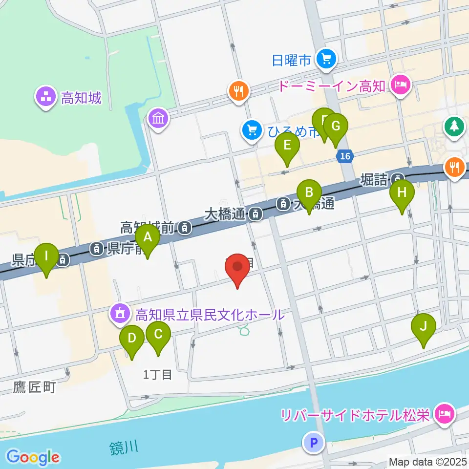 カワイ高知ショップ周辺のホテル一覧地図