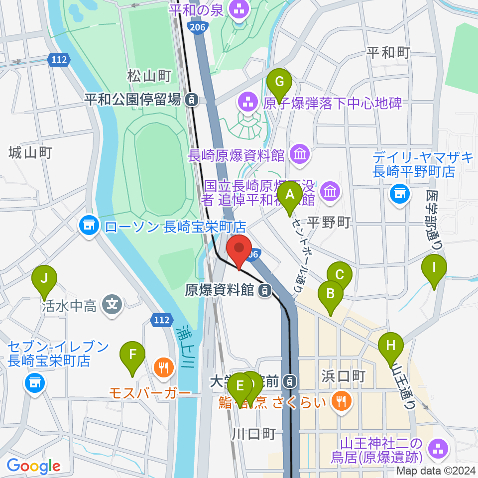 カワイ長崎ショップ周辺のホテル一覧地図