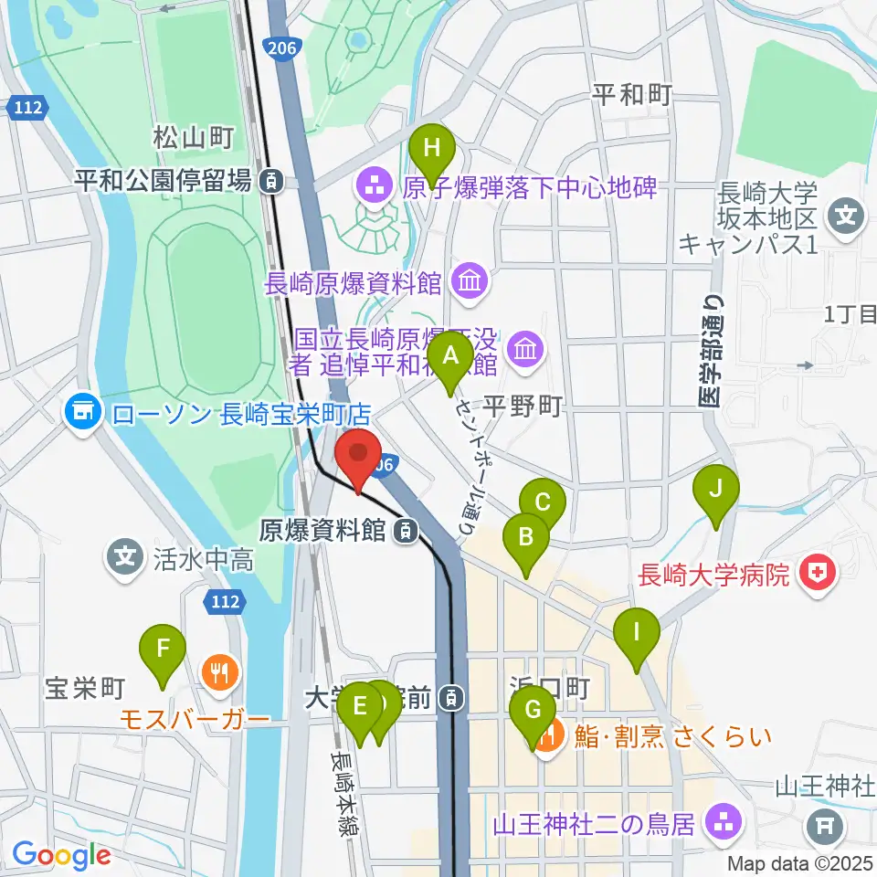 カワイ長崎ショップ周辺のホテル一覧地図