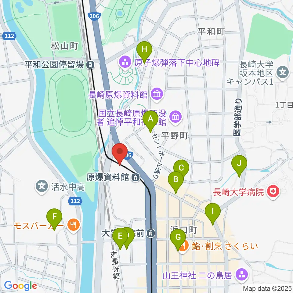 カワイ長崎ショップ周辺のホテル一覧地図