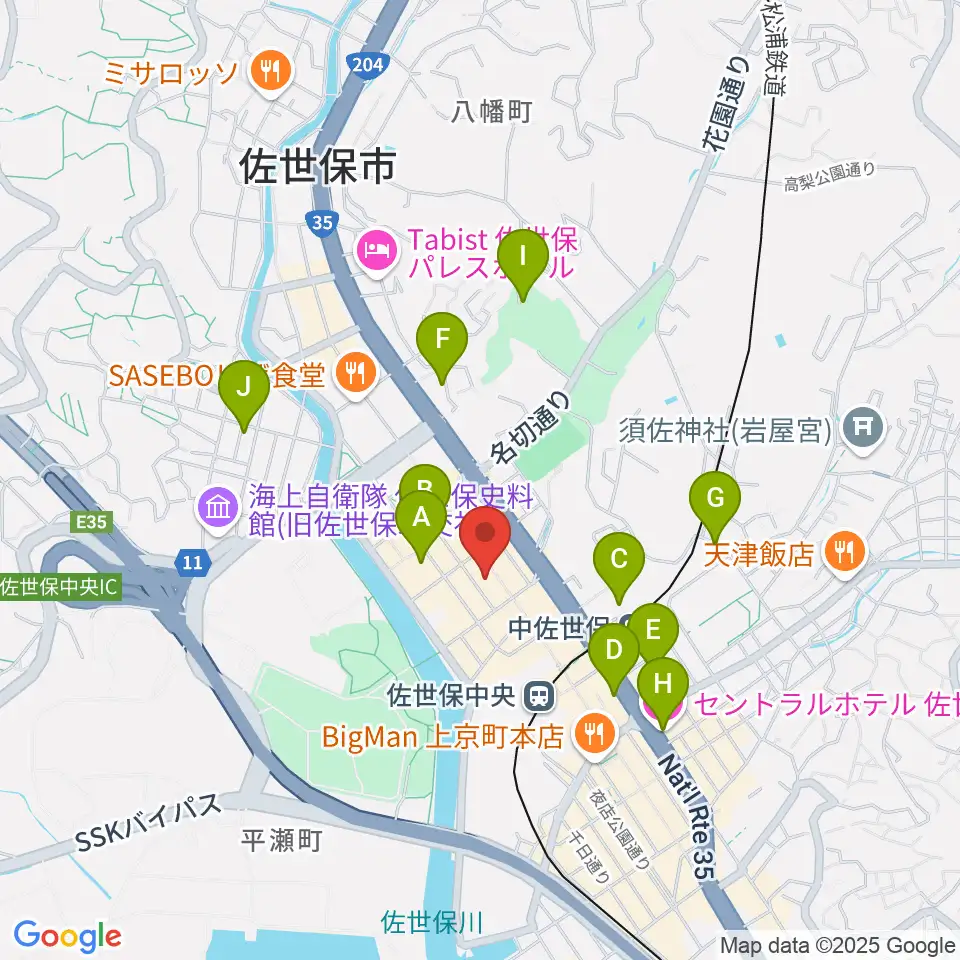 カワイ佐世保ショップ周辺のホテル一覧地図