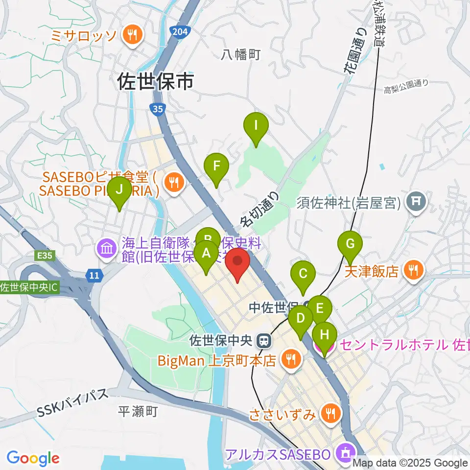 カワイ佐世保ショップ周辺のホテル一覧地図