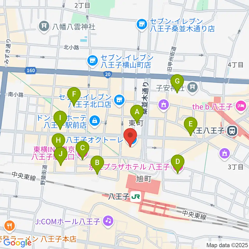 八王子市学園都市センター周辺のホテル一覧地図