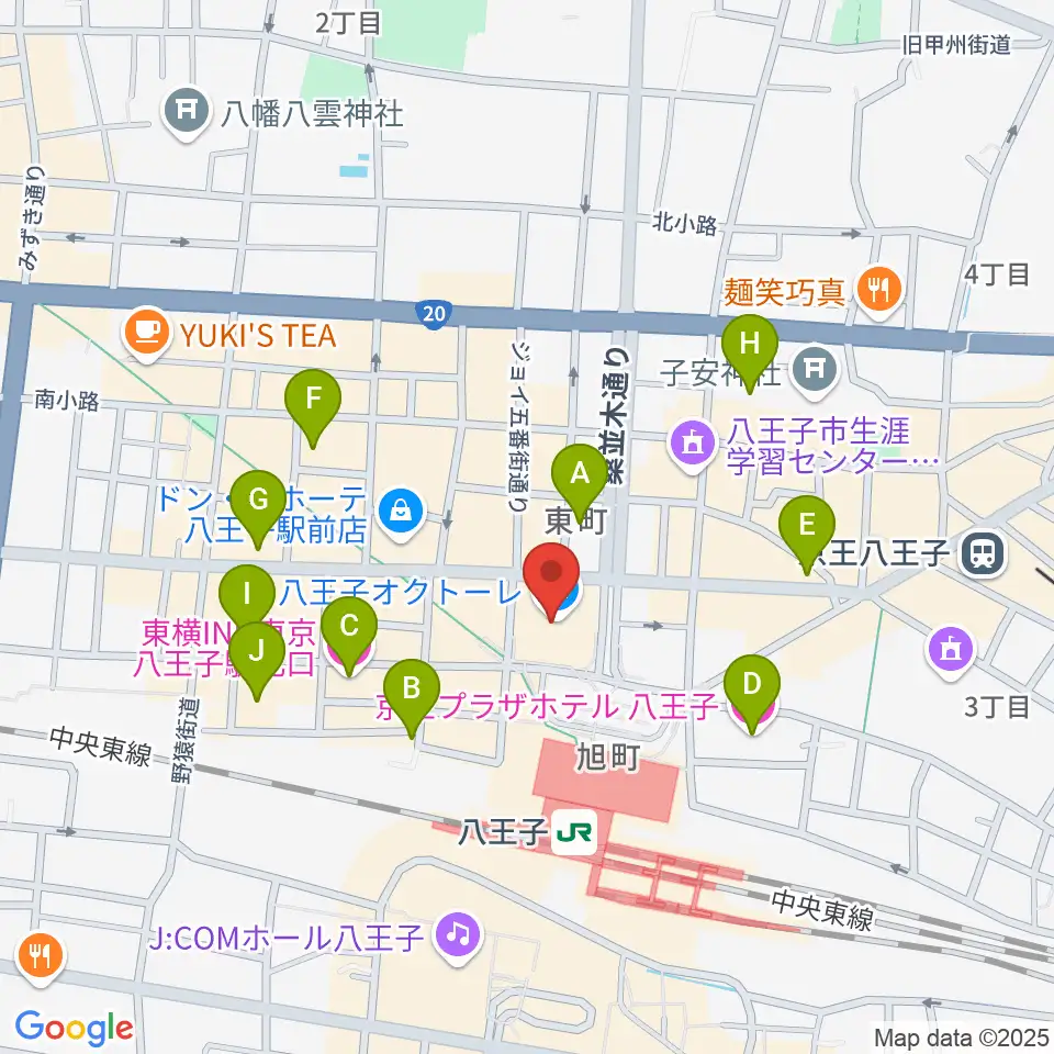 八王子市学園都市センター周辺のホテル一覧地図