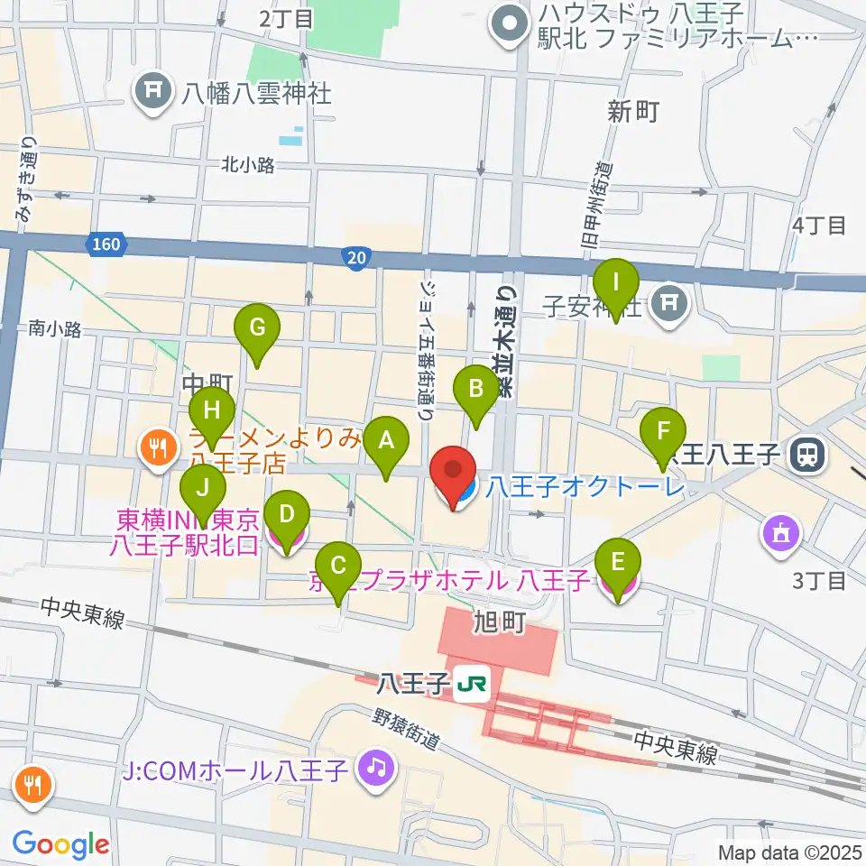 八王子市学園都市センター周辺のホテル一覧地図