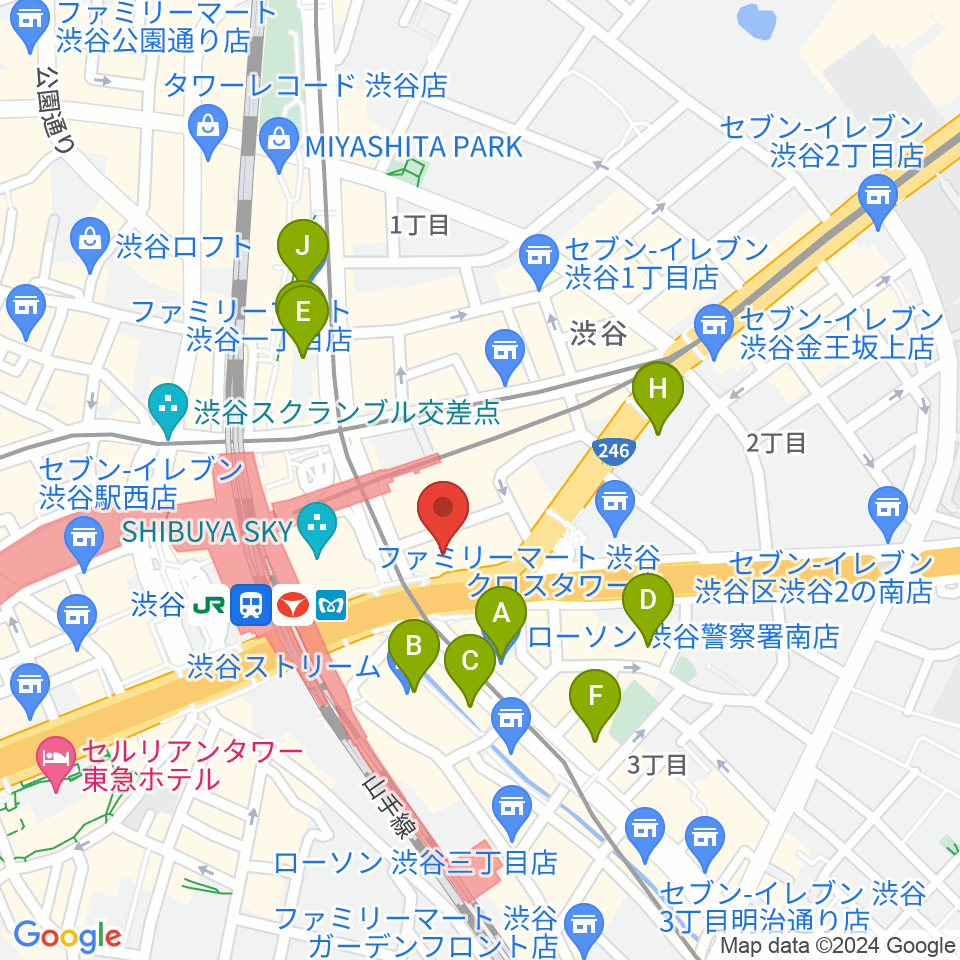 トート音楽院 渋谷周辺のホテル一覧地図