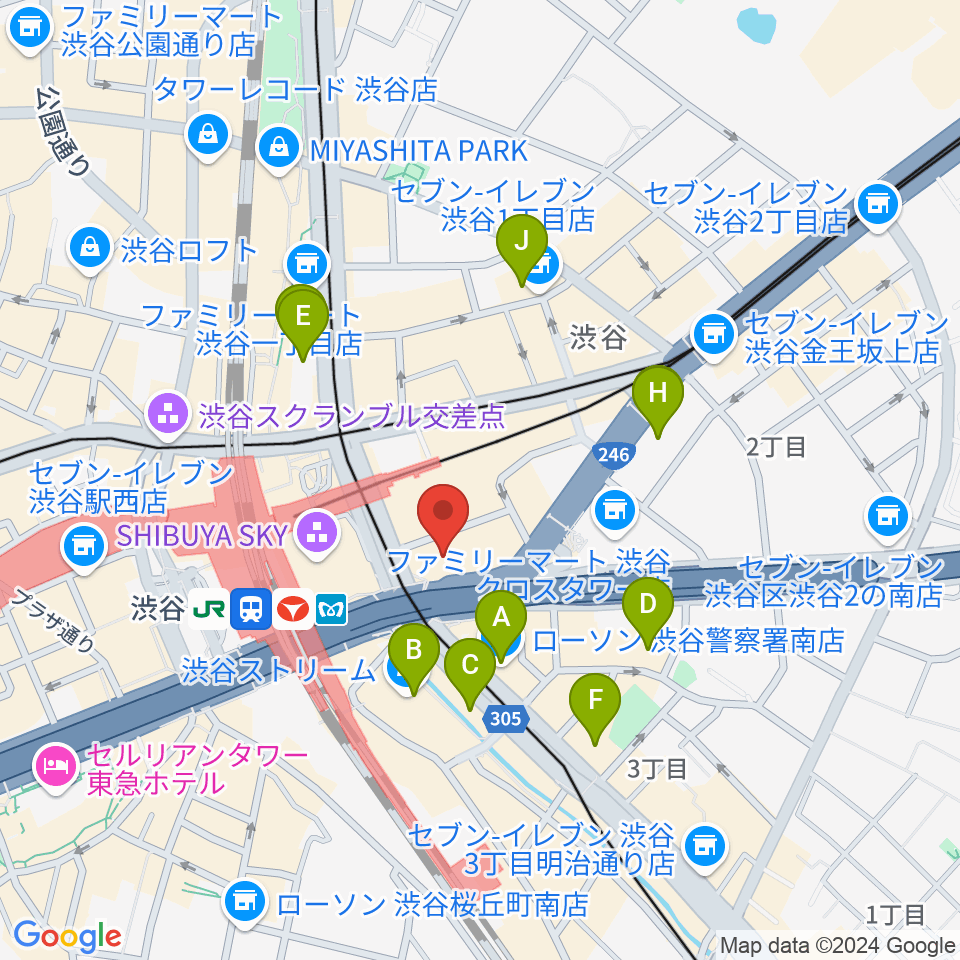 トート音楽院 渋谷校周辺のホテル一覧地図