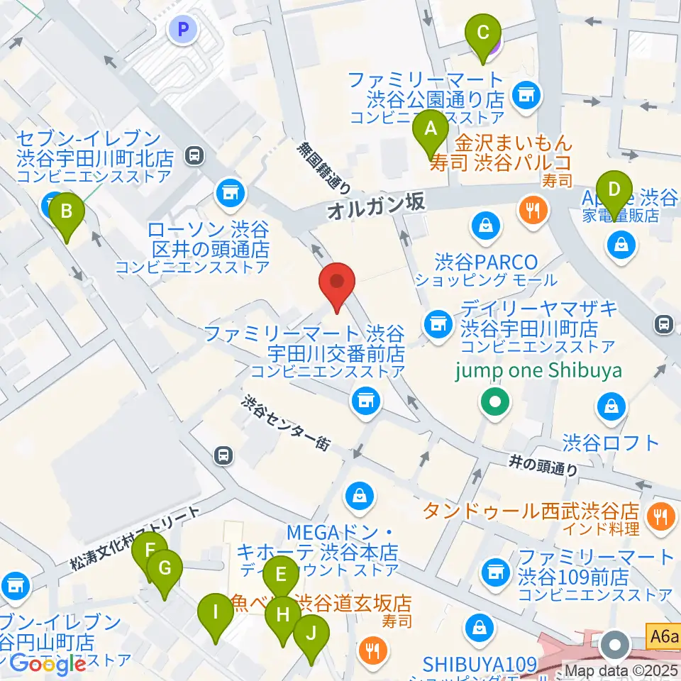 ミュージックランドKEY渋谷店周辺のホテル一覧地図