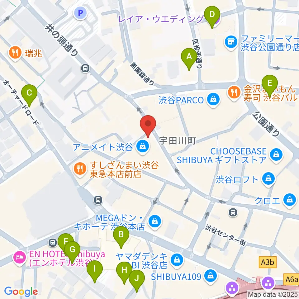 ミュージックランドKEY渋谷店周辺のホテル一覧地図