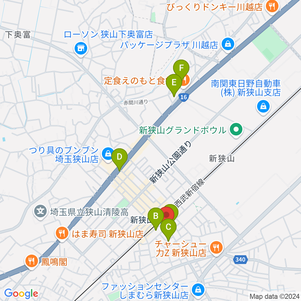 アイリスピアノ周辺のホテル一覧地図