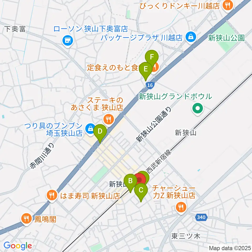 アイリスピアノ周辺のホテル一覧地図