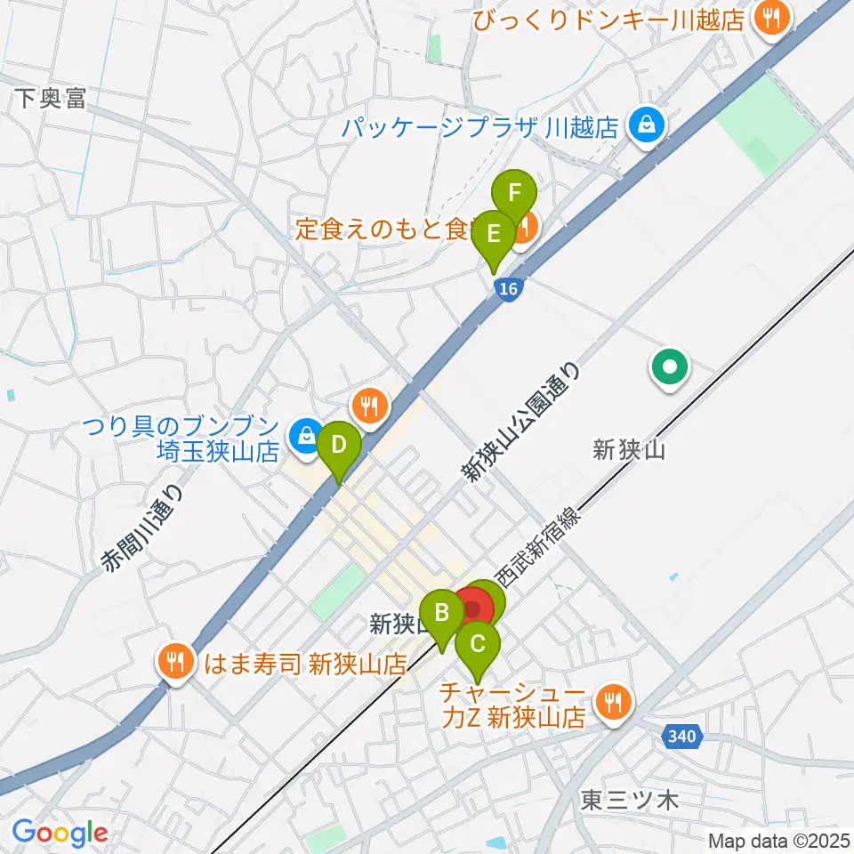 アイリスピアノ周辺のホテル一覧地図