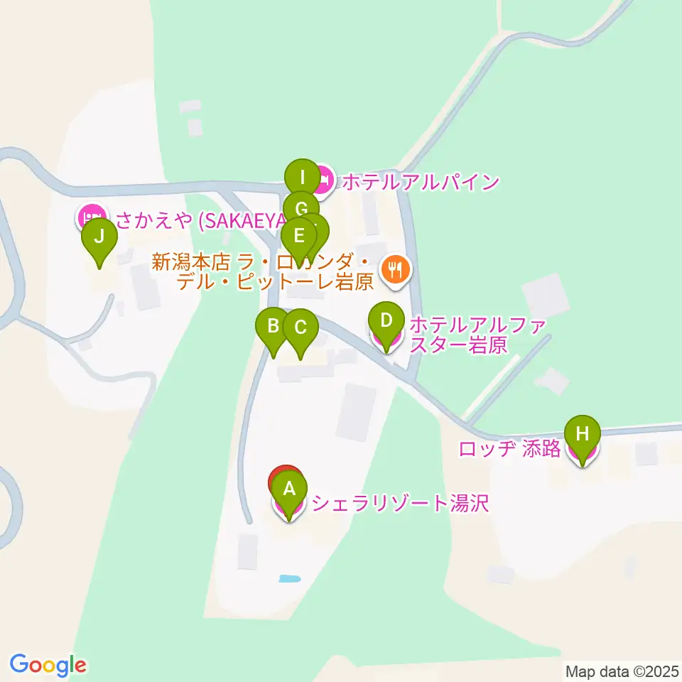 シェラリゾート湯沢周辺のホテル一覧地図