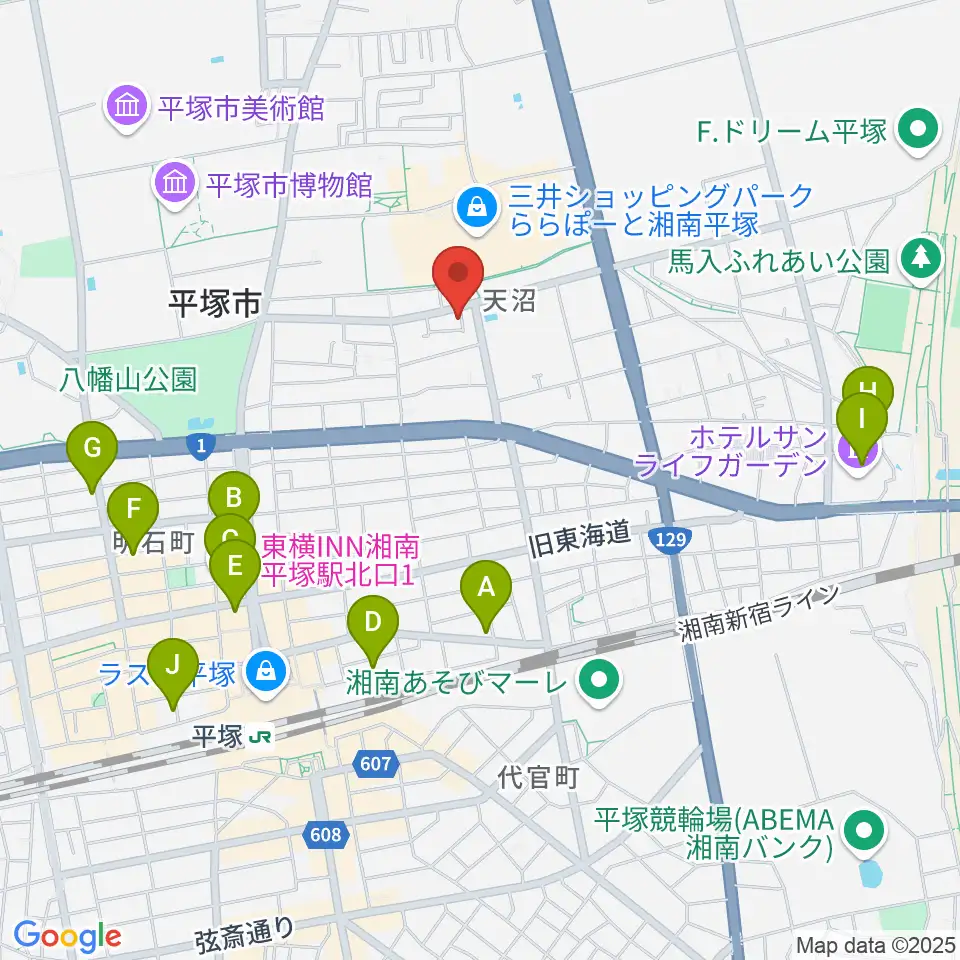ヨネザワ楽器周辺のホテル一覧地図