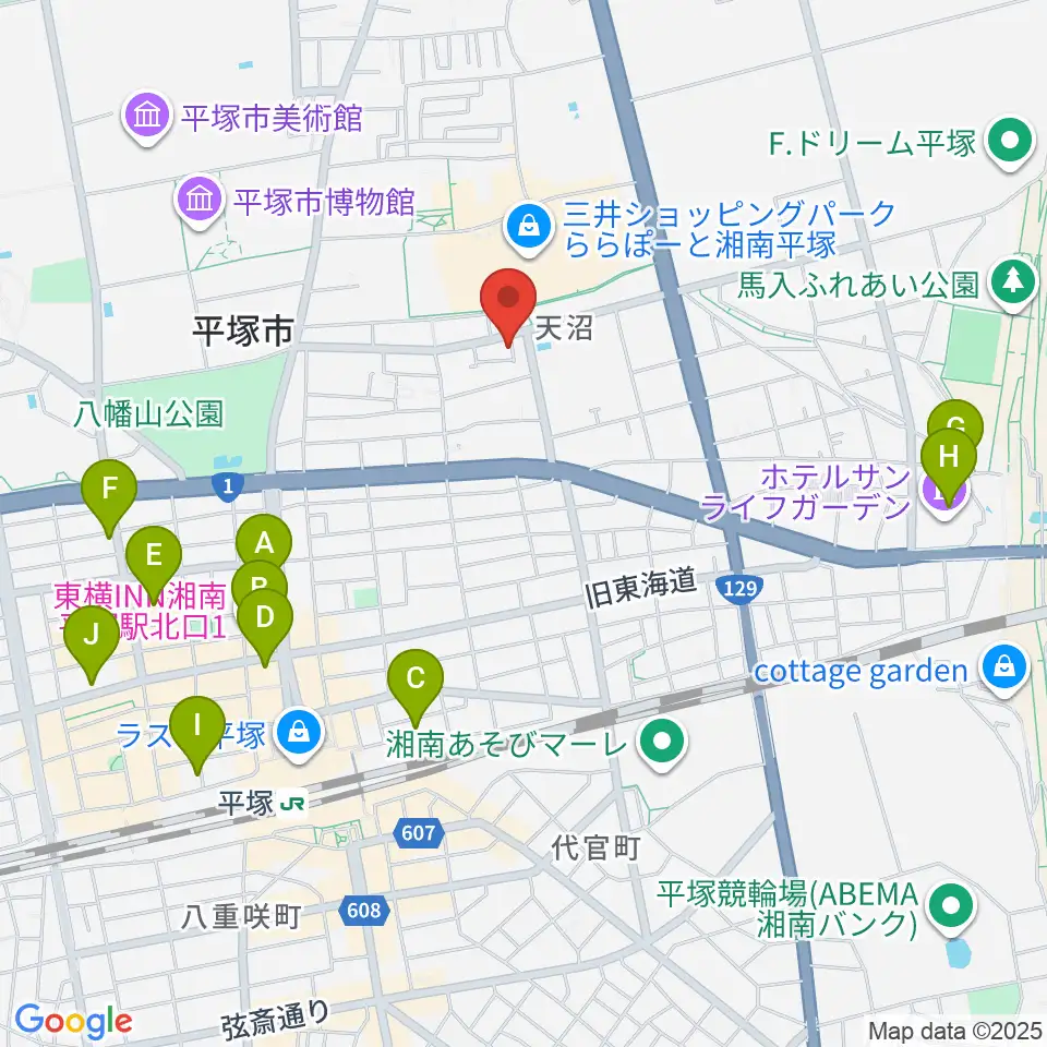 ヨネザワ楽器周辺のホテル一覧地図