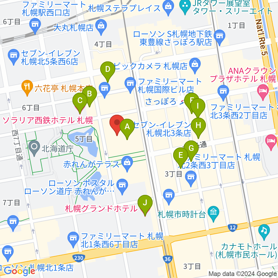 島村楽器 札幌クラシック店周辺のホテル一覧地図
