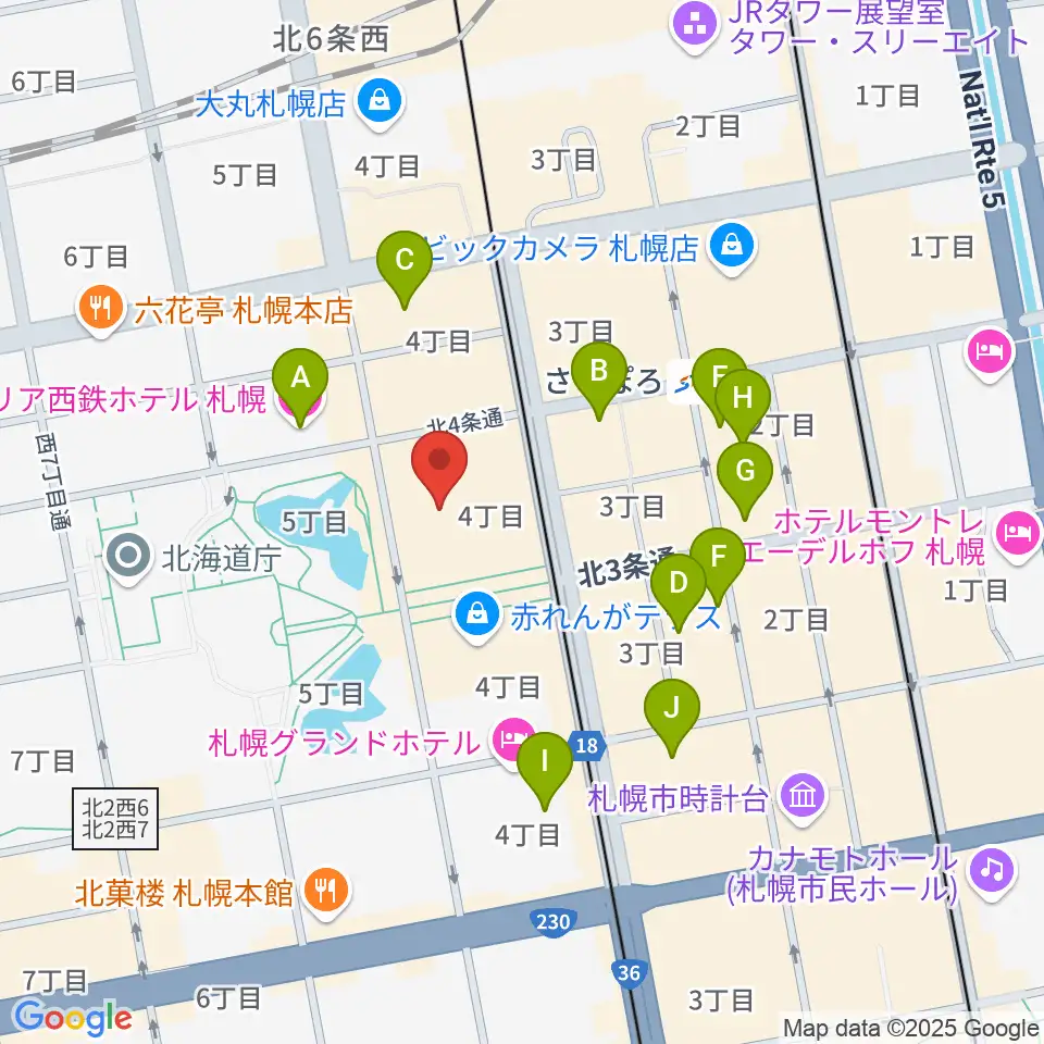 島村楽器 札幌クラシック店周辺のホテル一覧地図
