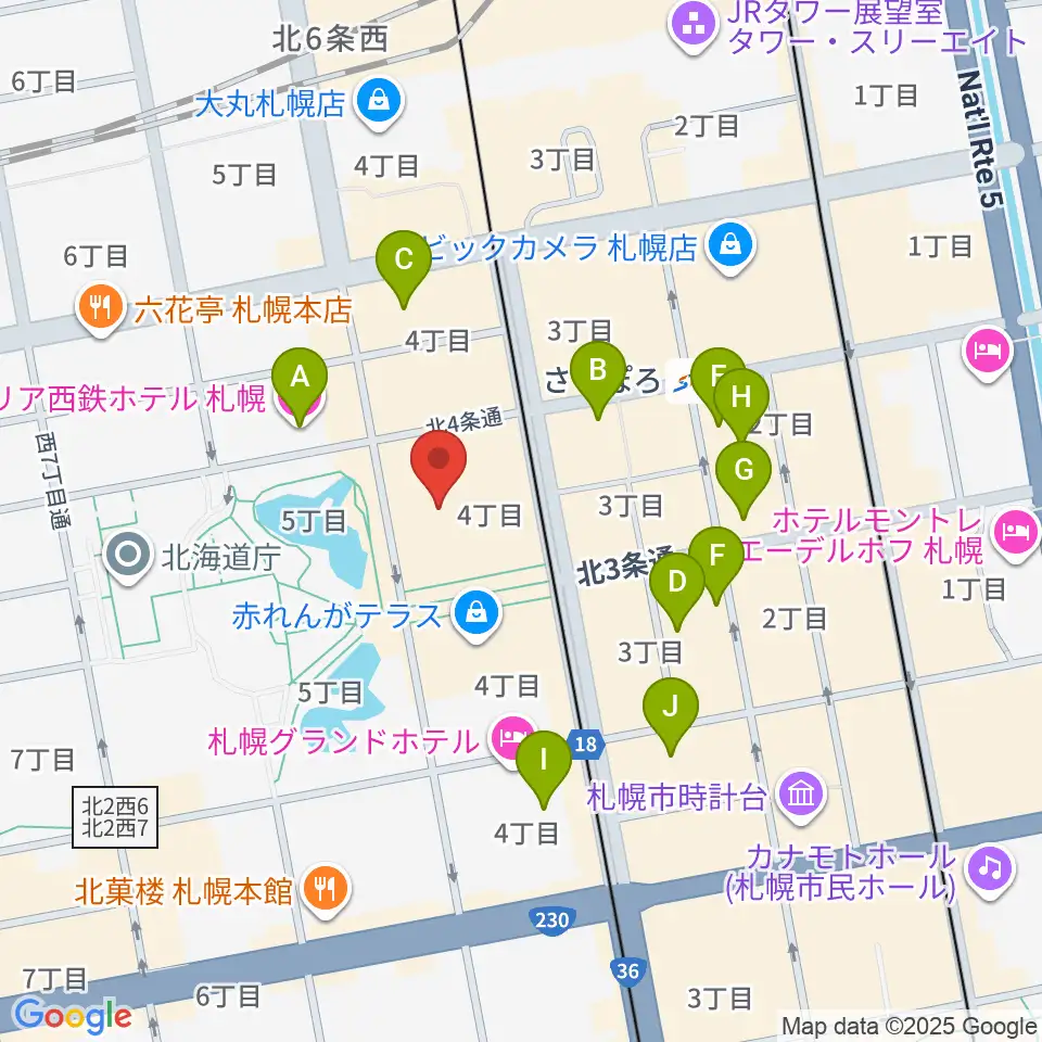 島村楽器 札幌クラシック店周辺のホテル一覧地図
