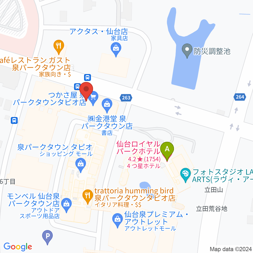 島村楽器 仙台泉パークタウンタピオ店周辺のホテル一覧地図