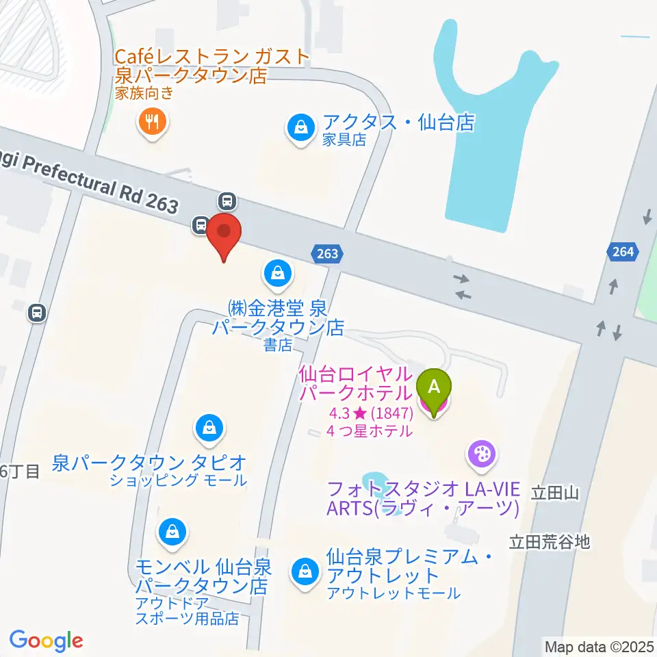 島村楽器 仙台泉パークタウンタピオ店周辺のホテル一覧地図