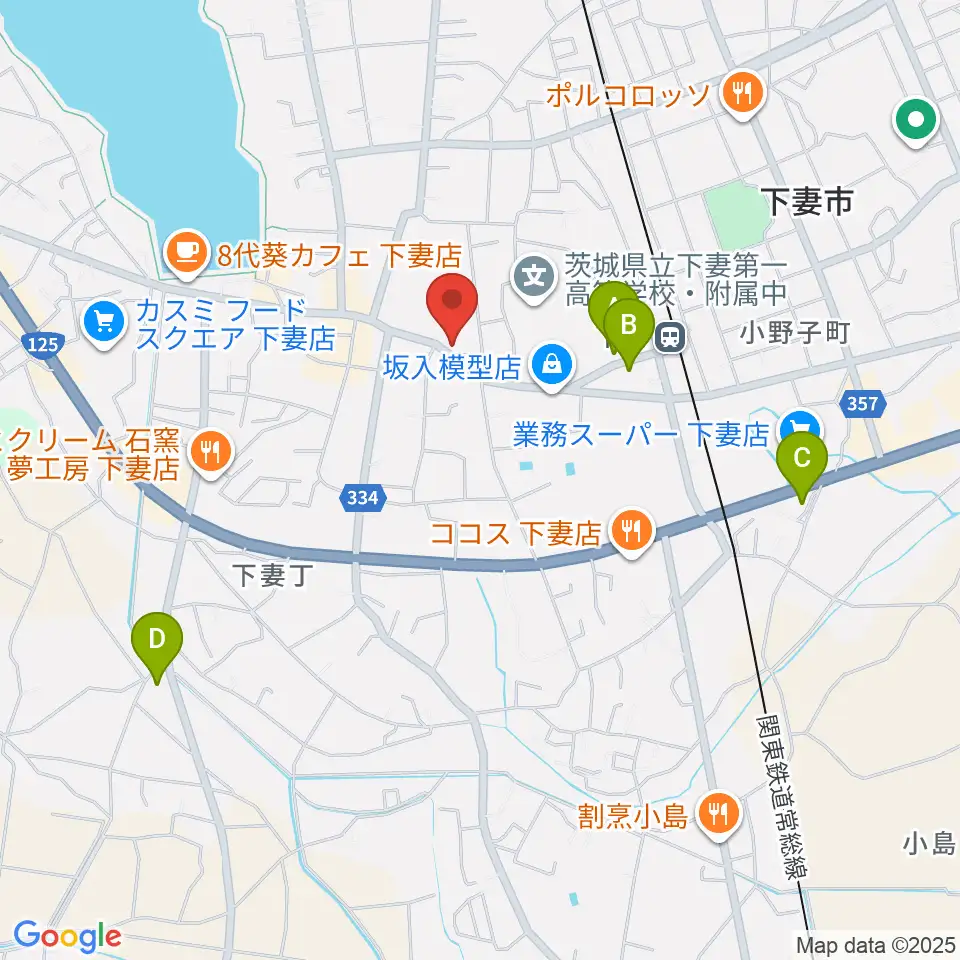 コンドー楽器 下妻店周辺のホテル一覧地図