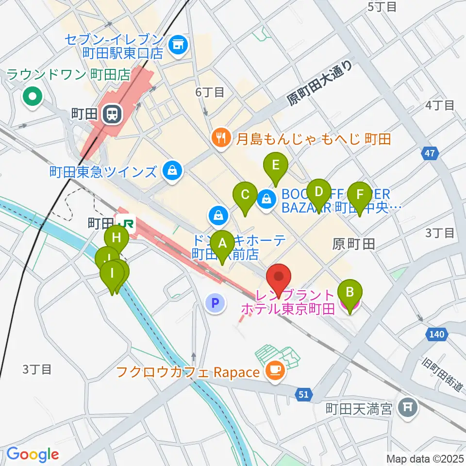 島村楽器 ミーナ町田店周辺のホテル一覧地図