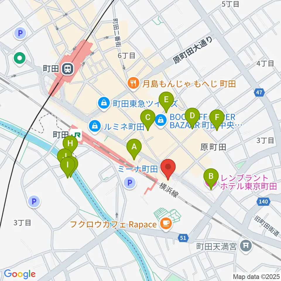島村楽器 ミーナ町田店周辺のホテル一覧地図