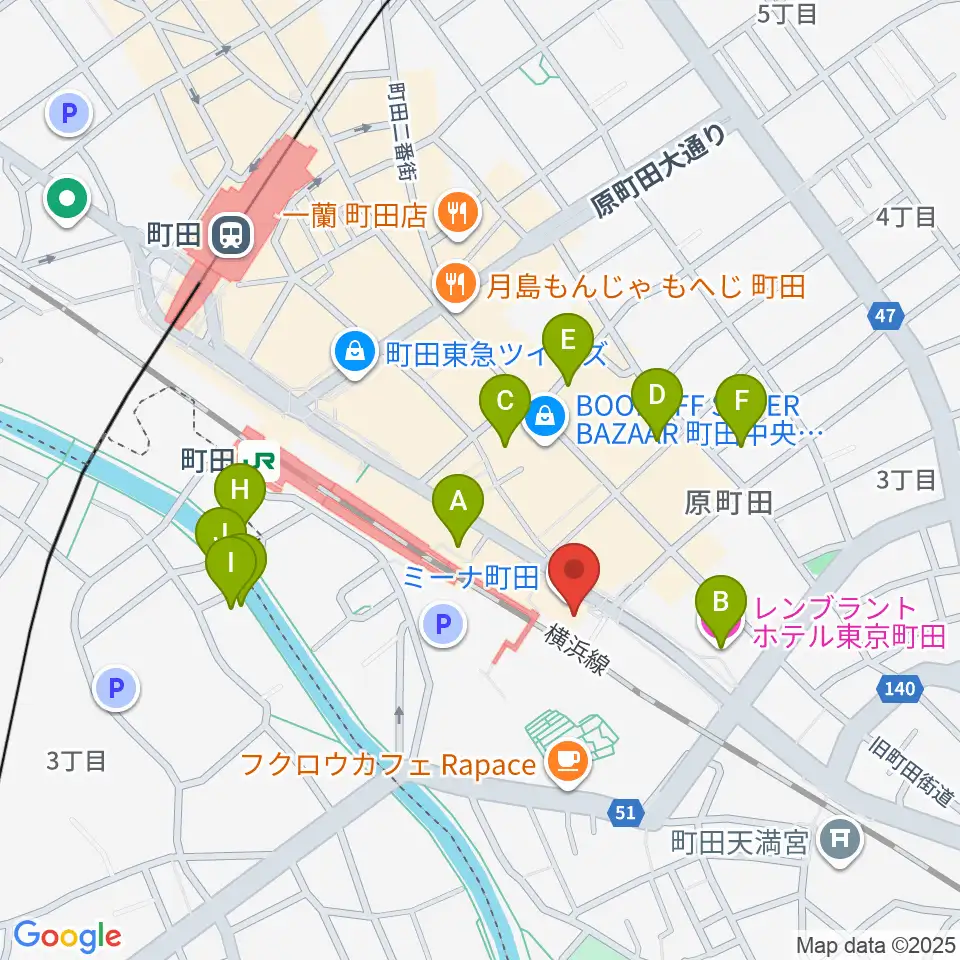 島村楽器 ミーナ町田店周辺のホテル一覧地図
