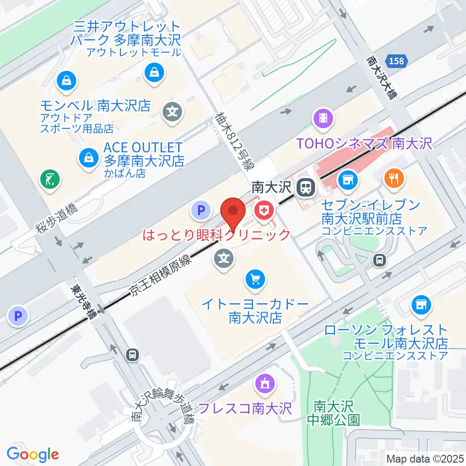 島村楽器 フレンテ南大沢店周辺のホテル一覧地図