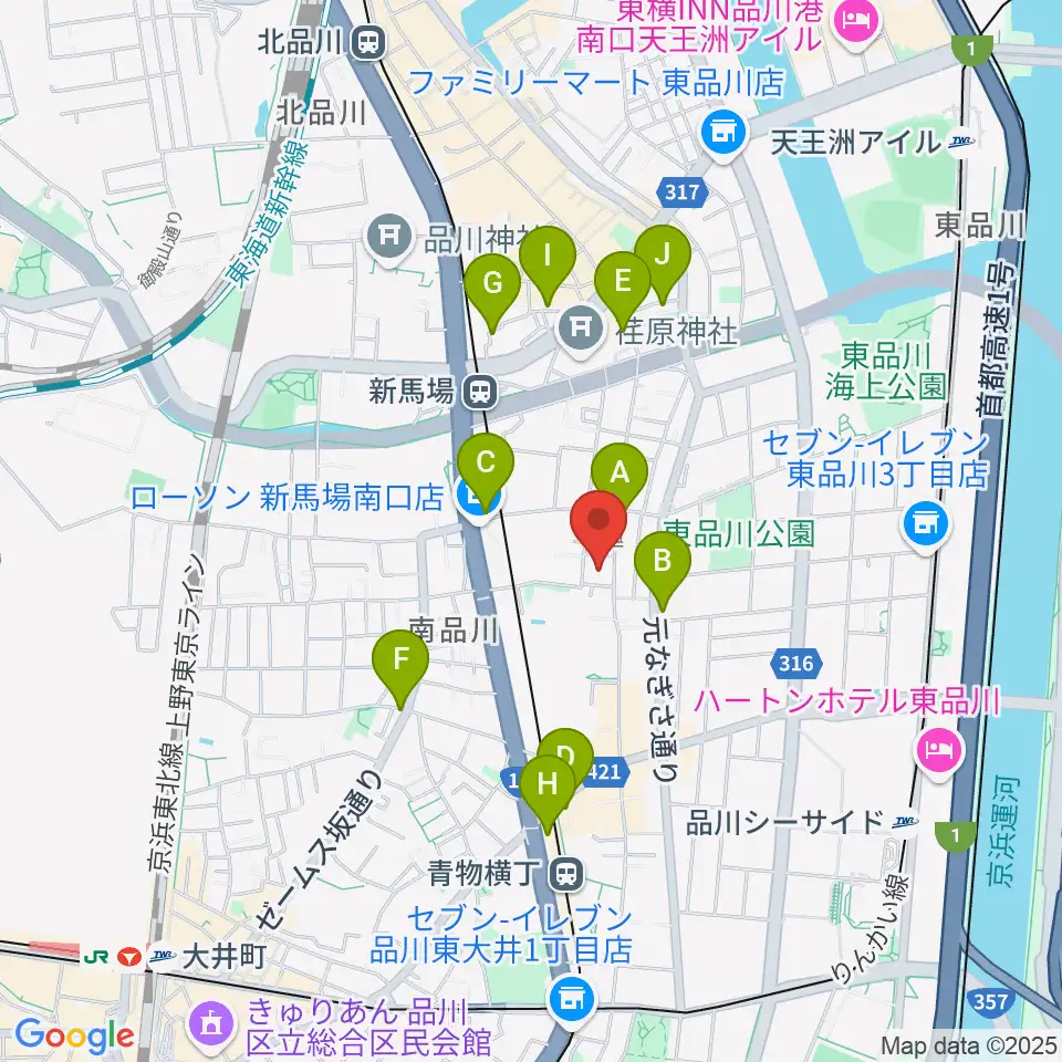 南品川TMスタジオ周辺のホテル一覧地図