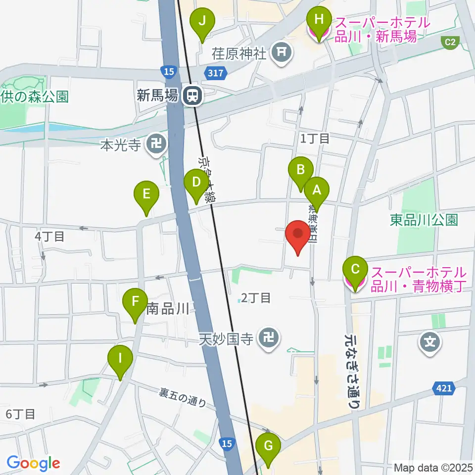 南品川TMスタジオ周辺のホテル一覧地図