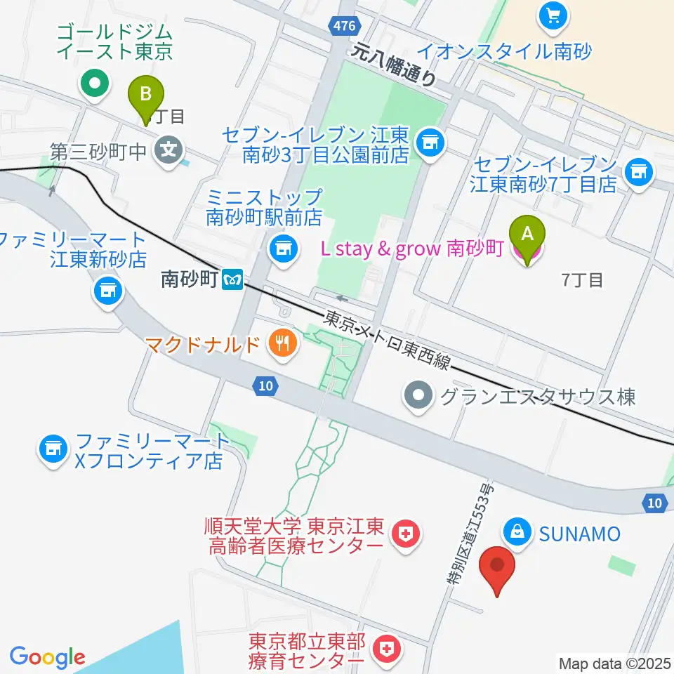 島村楽器 南砂町スナモ店周辺のホテル一覧地図
