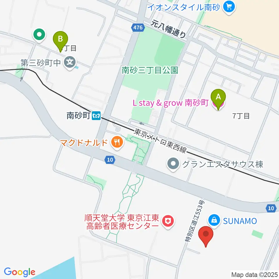 島村楽器 南砂町スナモ店周辺のホテル一覧地図