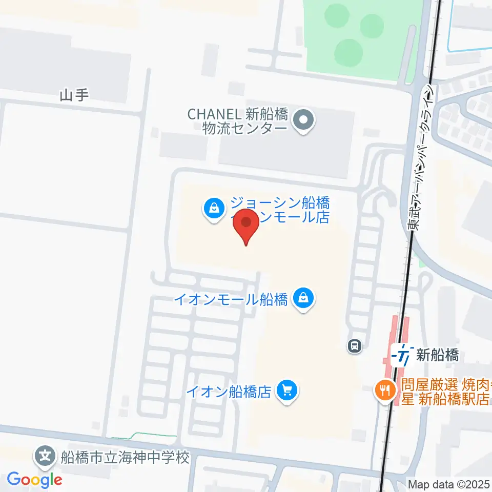 島村楽器イオンモール船橋店周辺のホテル一覧地図