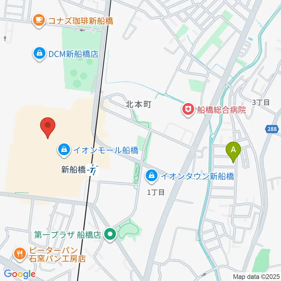 島村楽器イオンモール船橋店周辺のホテル一覧地図
