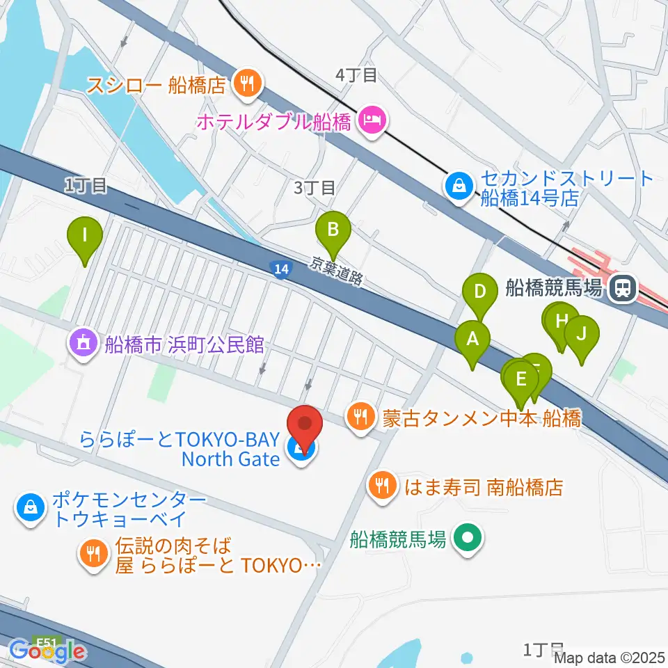 島村楽器 ビビット南船橋店周辺のホテル一覧地図