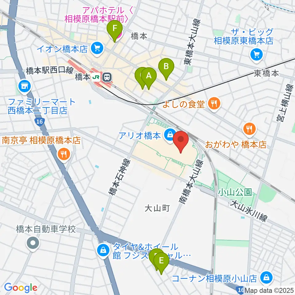 島村楽器 アリオ橋本店周辺のホテル一覧地図