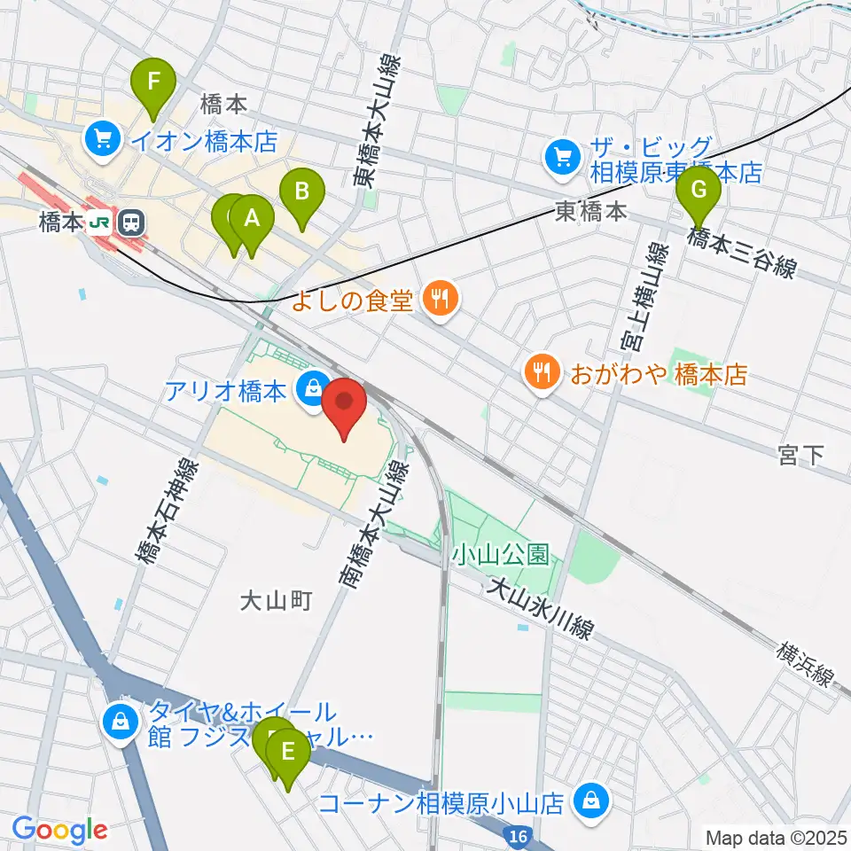 島村楽器 アリオ橋本店周辺のホテル一覧地図