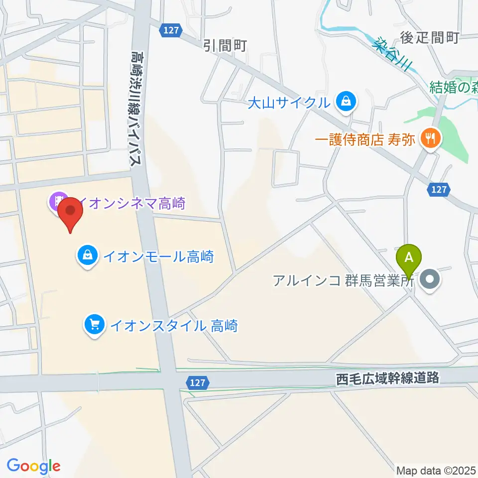 島村楽器 イオンモール高崎店周辺のホテル一覧地図